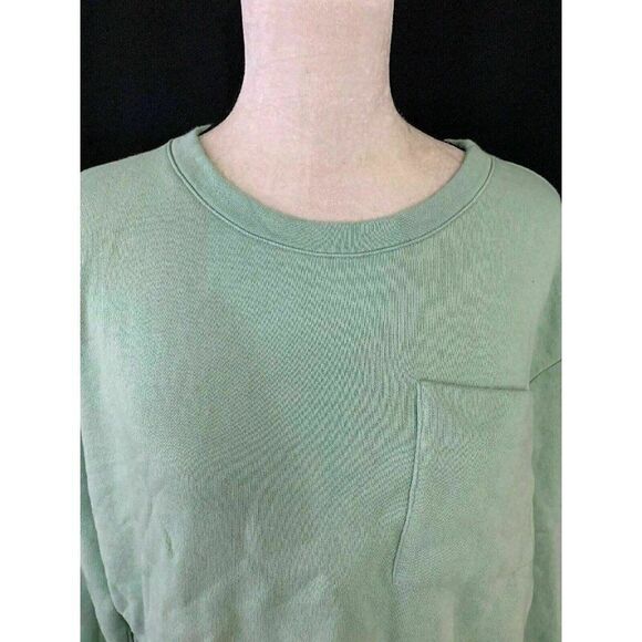 Zara Womens Solid Fern Green Long Sleeve Sweater Sweatershirt Top Small - Picture 2 of 6